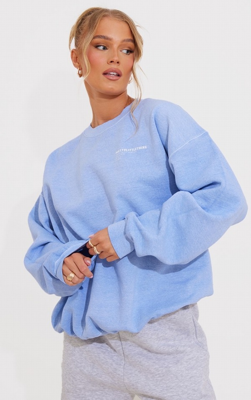 Hanorace Pretty Little Thing Washed Worldwide Albastri | CXES39207