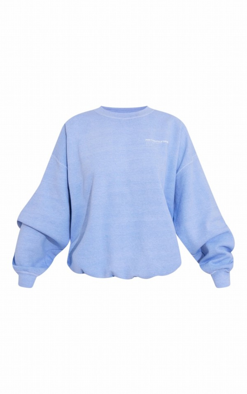 Hanorace Pretty Little Thing Washed Worldwide Albastri | CXES39207