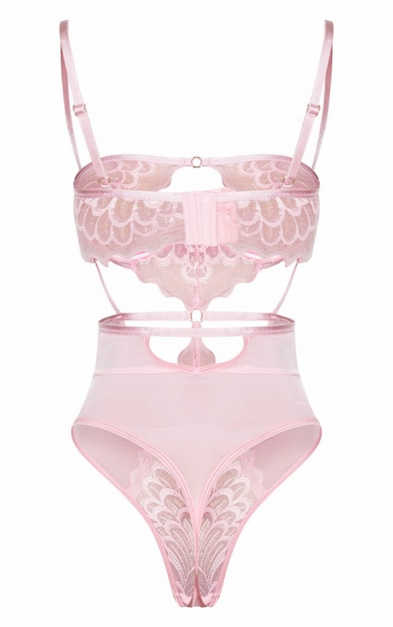 Lenjerie Pretty Little Thing Baby UnderwiCut Out Dantela Body Roz | JXUY75064