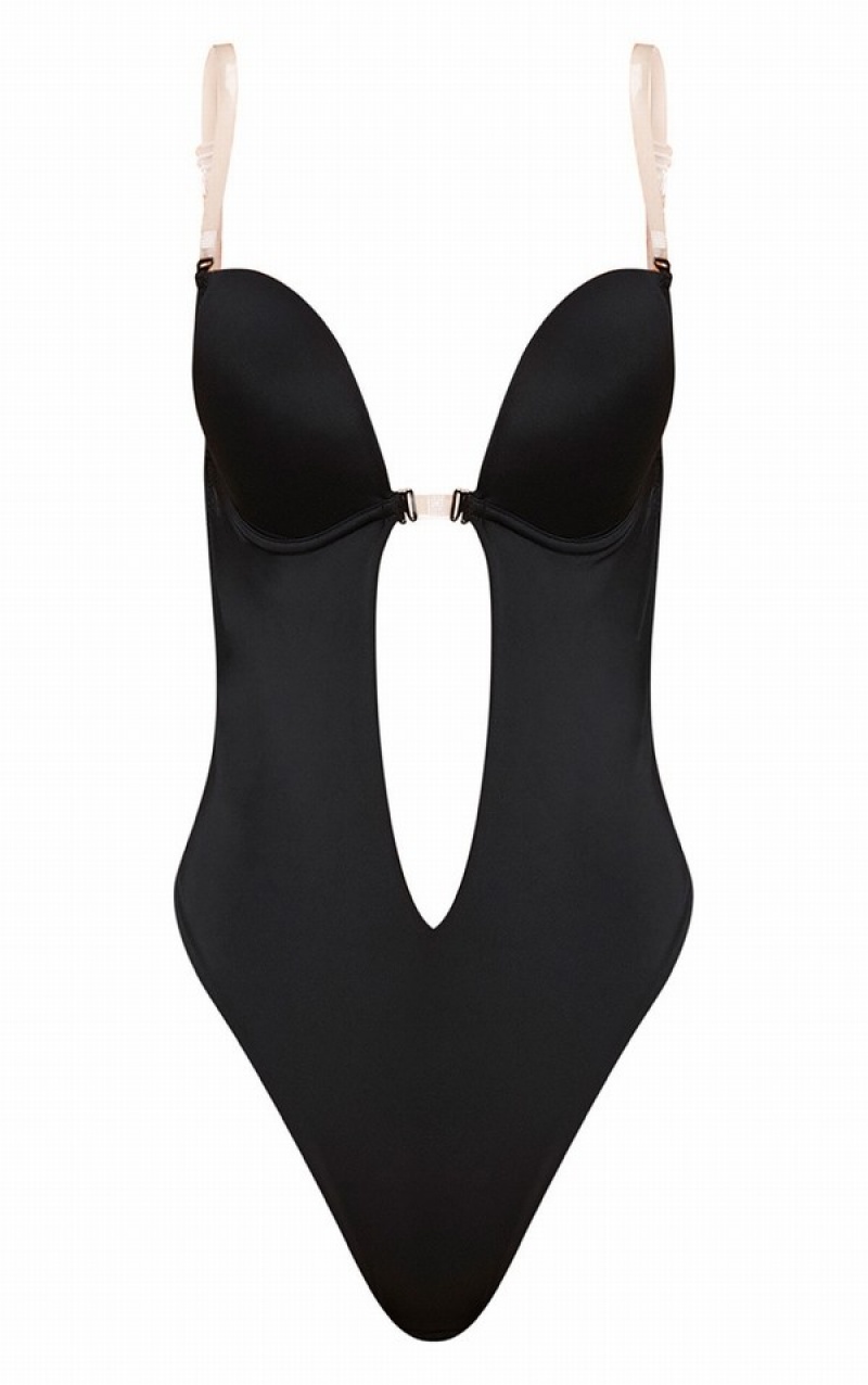 Lenjerie Pretty Little Thing Shapewear Plunge Body Negrii | SPKE73015