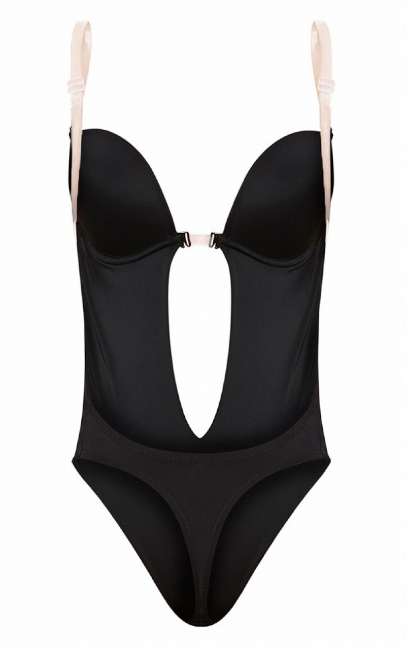 Lenjerie Pretty Little Thing Shapewear Plunge Body Negrii | SPKE73015
