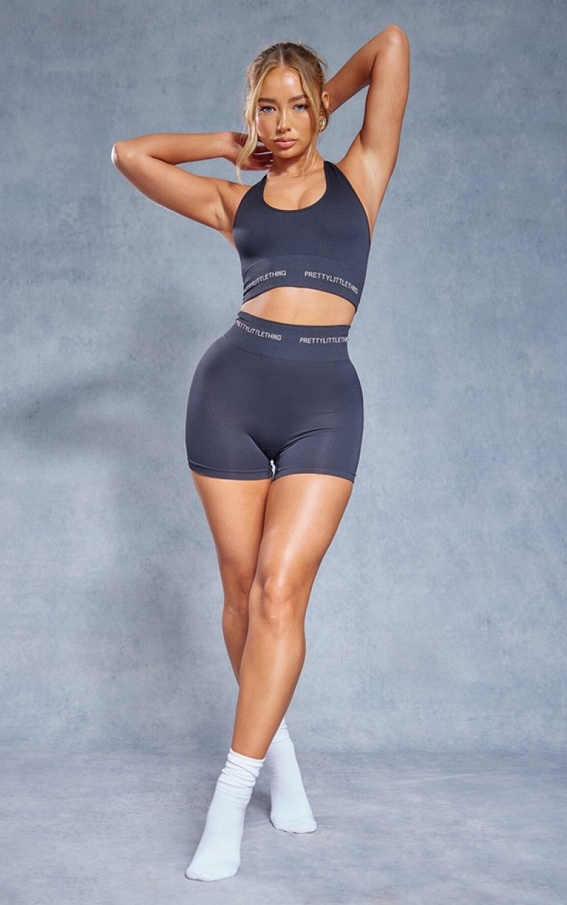 Lenjerie Pretty Little Thing Tape Seamless Rib Halterneck Negrii | MNLU86492
