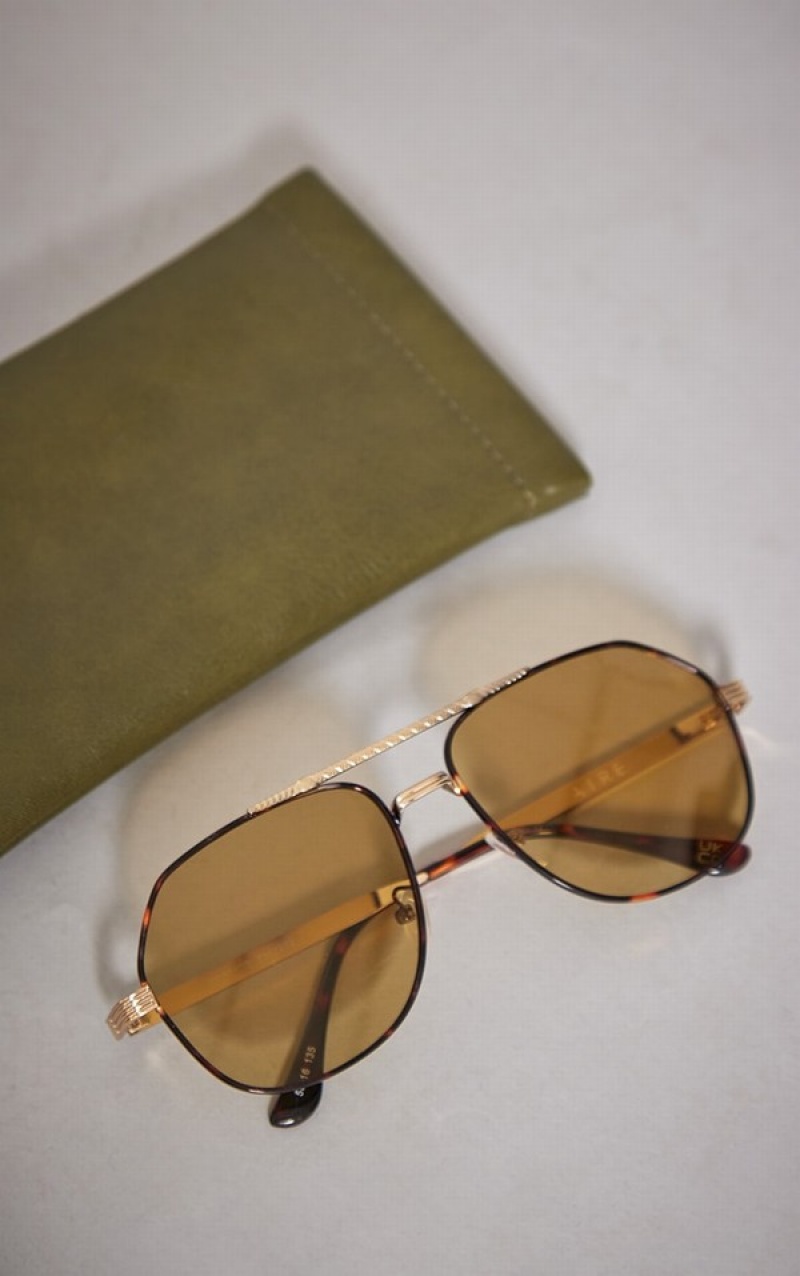 Ochelari de Soare Pretty Little Thing AIRE Cosmos Metal Aviator Aurii | BREV85461