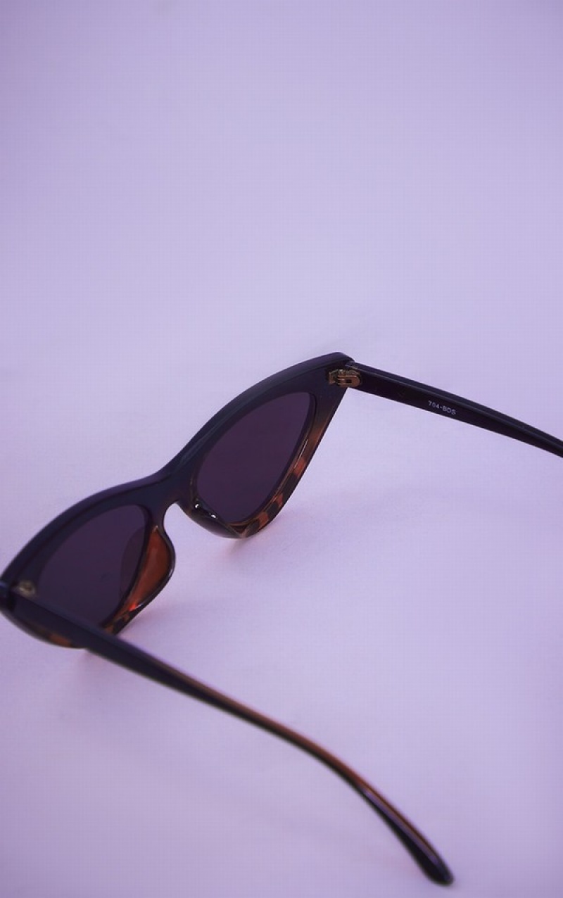Ochelari de Soare Pretty Little Thing Animal Cat Eye Retro Negrii | XYUM45876