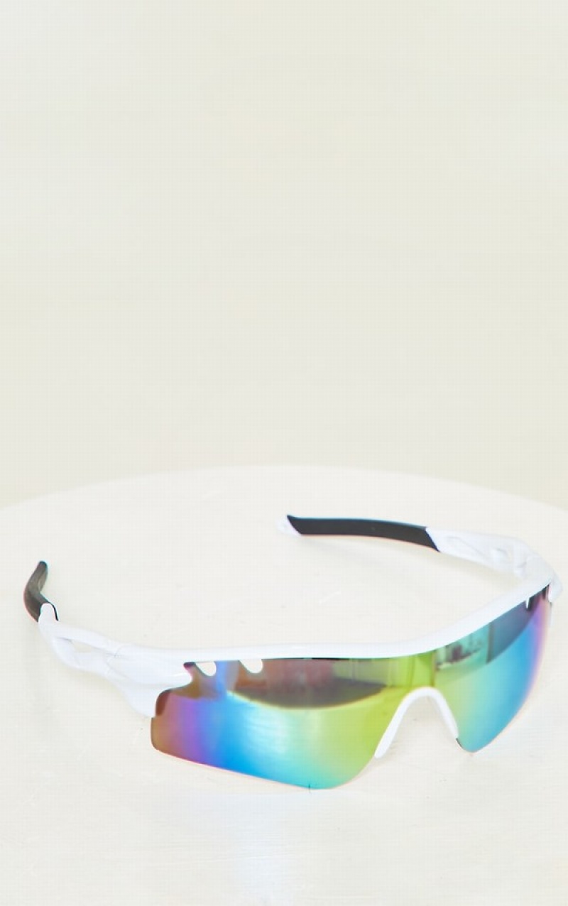 Ochelari de Soare Pretty Little Thing Cut Out Sportive Albi | HGKF39768