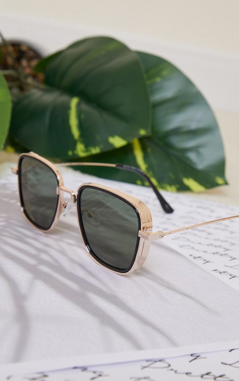 Ochelari de Soare Pretty Little Thing Double Frame Square Negrii | XFAI14938