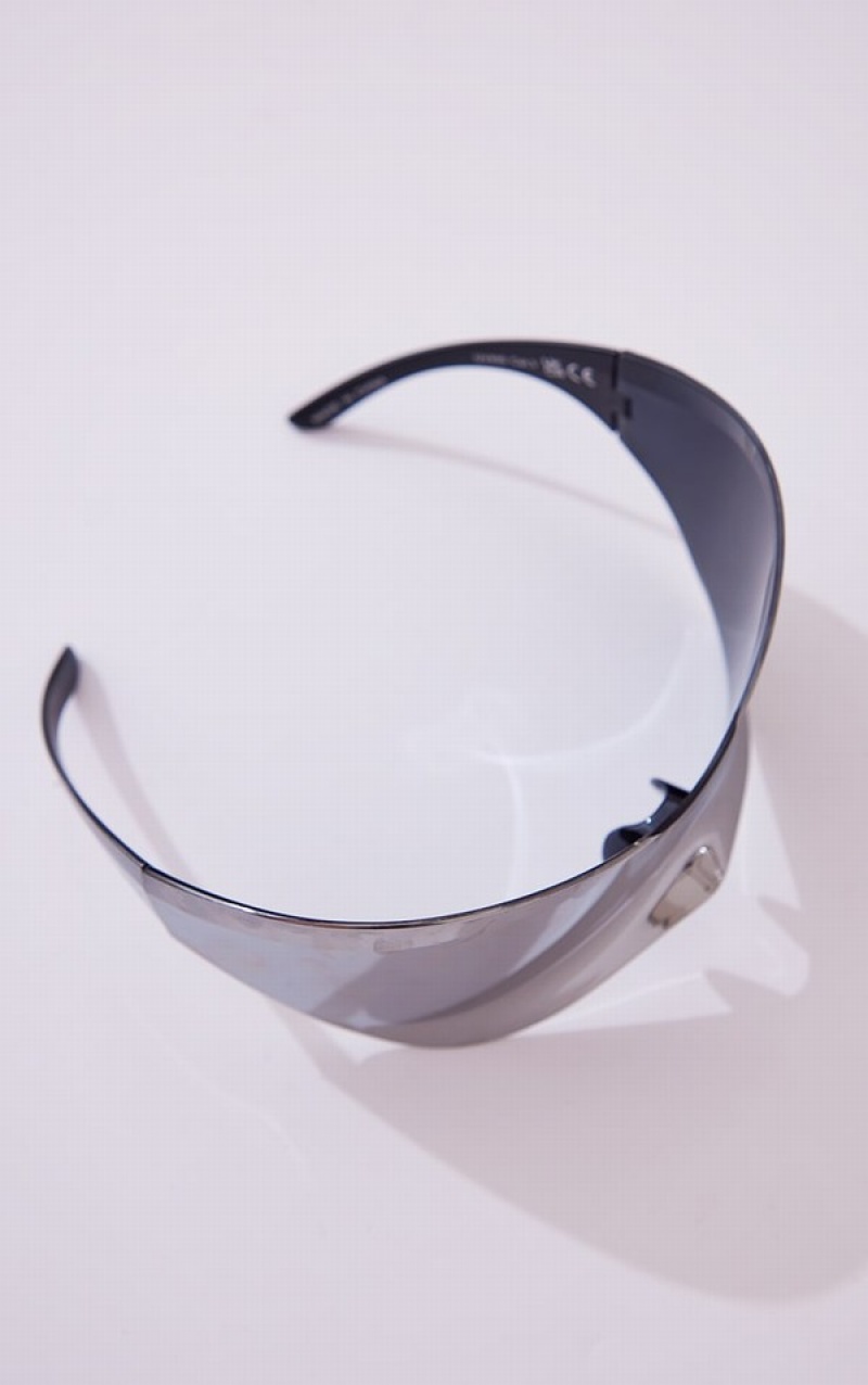 Ochelari de Soare Pretty Little Thing Extreme Visor Shield Argintii | ZNPB04832