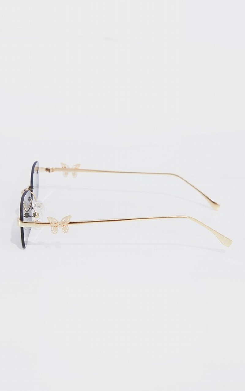 Ochelari de Soare Pretty Little Thing Frame Lens Butterfly Aurii | CQLH04172