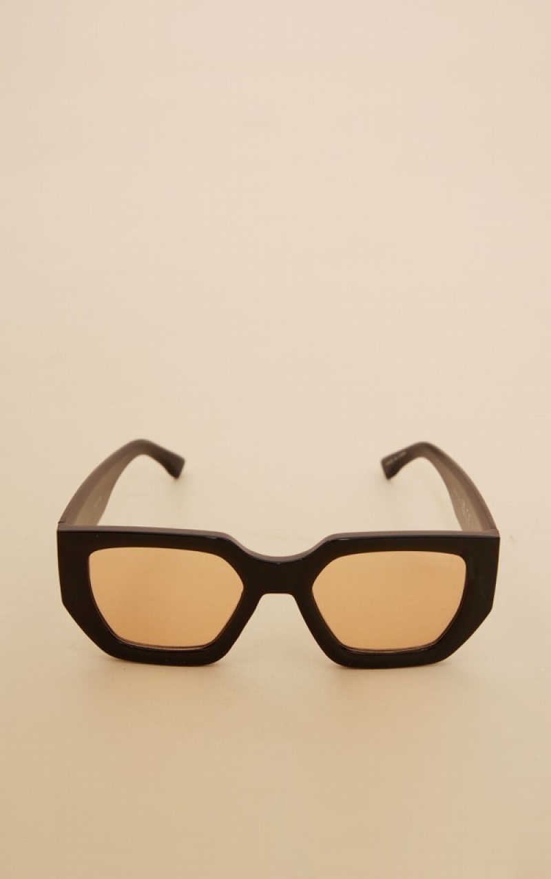Ochelari de Soare Pretty Little Thing Grosolan Lens Square Frame Negrii | HKFP24976