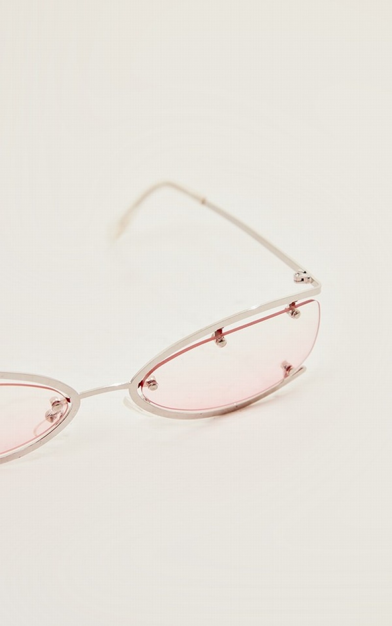 Ochelari de Soare Pretty Little Thing Lens Metal Edging Frame Roz | WHOF57968
