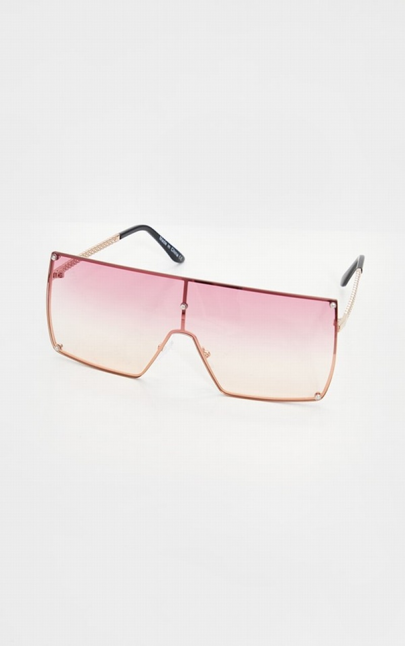 Ochelari de Soare Pretty Little Thing Lens Ombre Oversized Square Frame Roz | QTLE56943