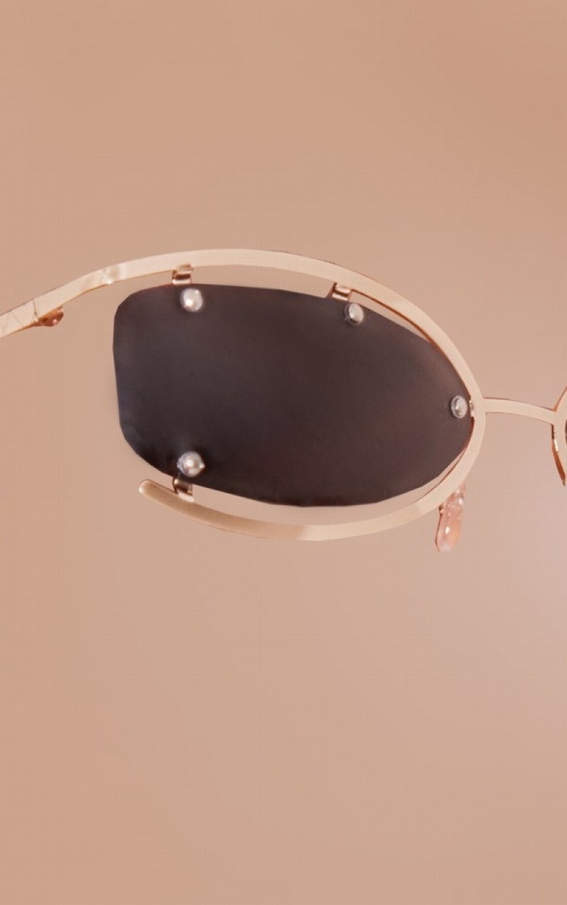Ochelari de Soare Pretty Little Thing Lens Metal Edging Frame Negrii | IADH26815