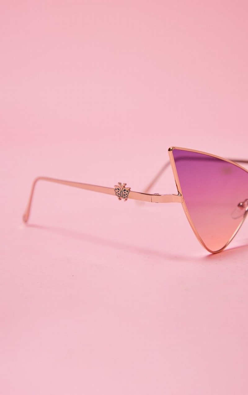 Ochelari de Soare Pretty Little Thing Lilac Butterfly Extreme Wing Cat Eye Violet | IDKJ90647