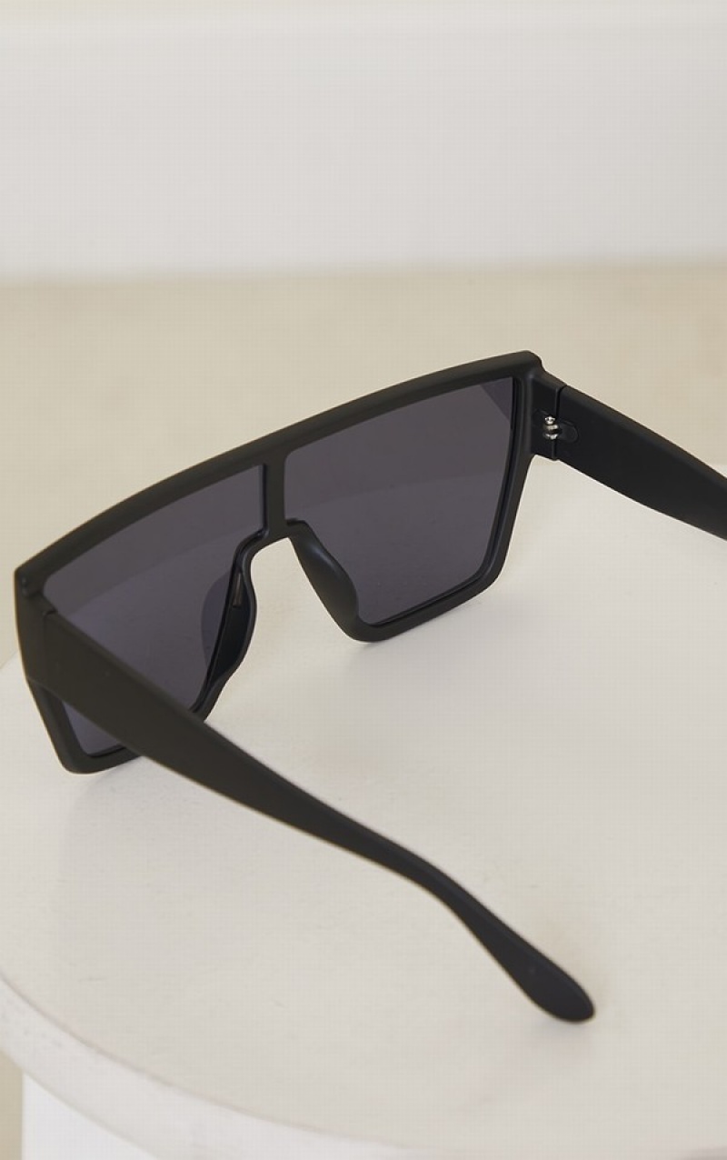 Ochelari de Soare Pretty Little Thing Matte Oversized Square Frame Negrii | LBZQ80354
