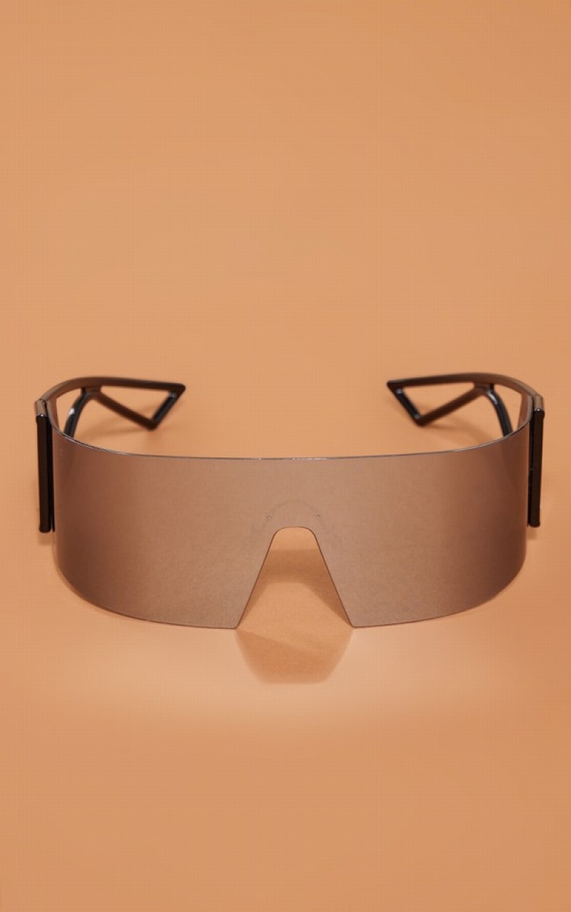 Ochelari de Soare Pretty Little Thing MirroWrap Round Visor Argintii | JPDC84931