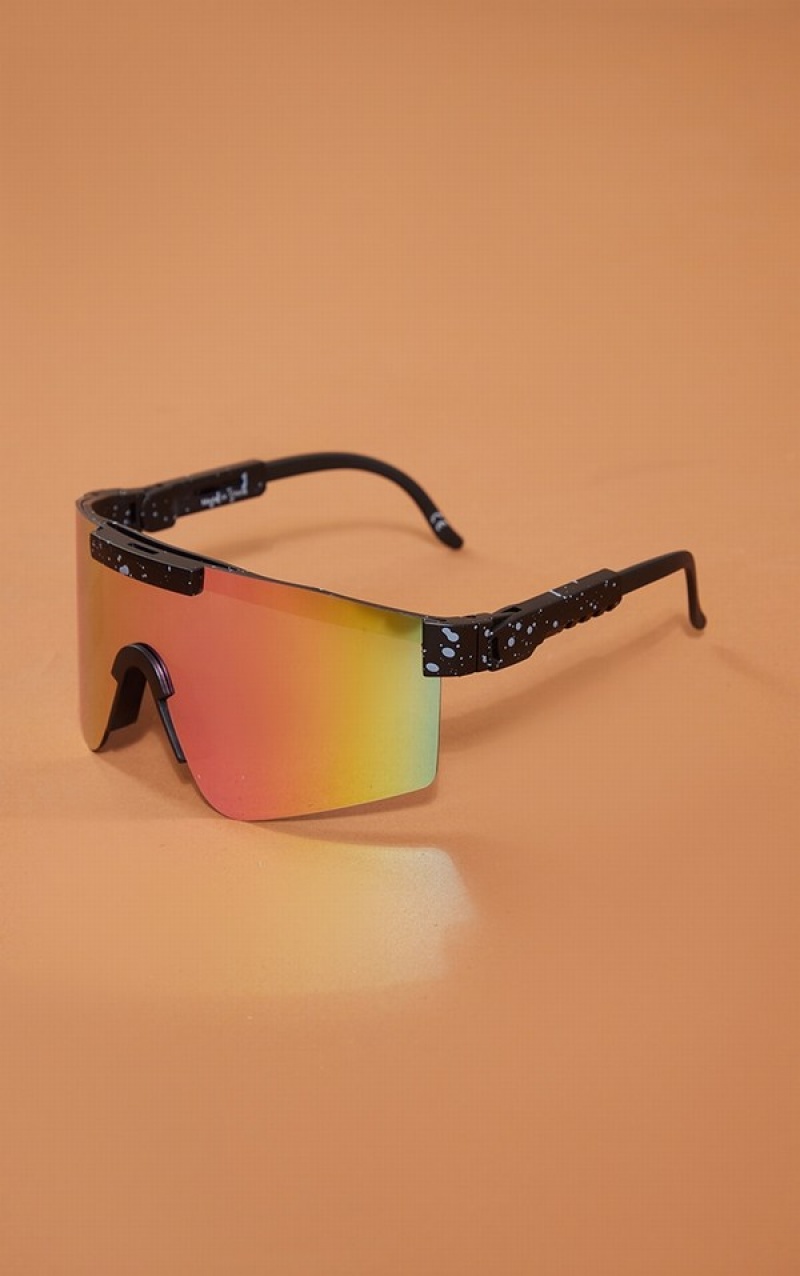 Ochelari de Soare Pretty Little Thing MirroFrameless Visor Negrii | TJIV94683