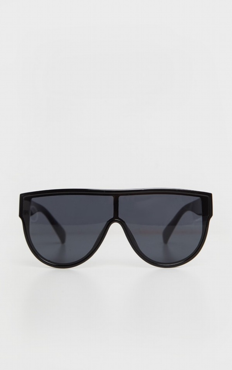 Ochelari de Soare Pretty Little Thing Tinted Oversized Negrii | YFKR84196