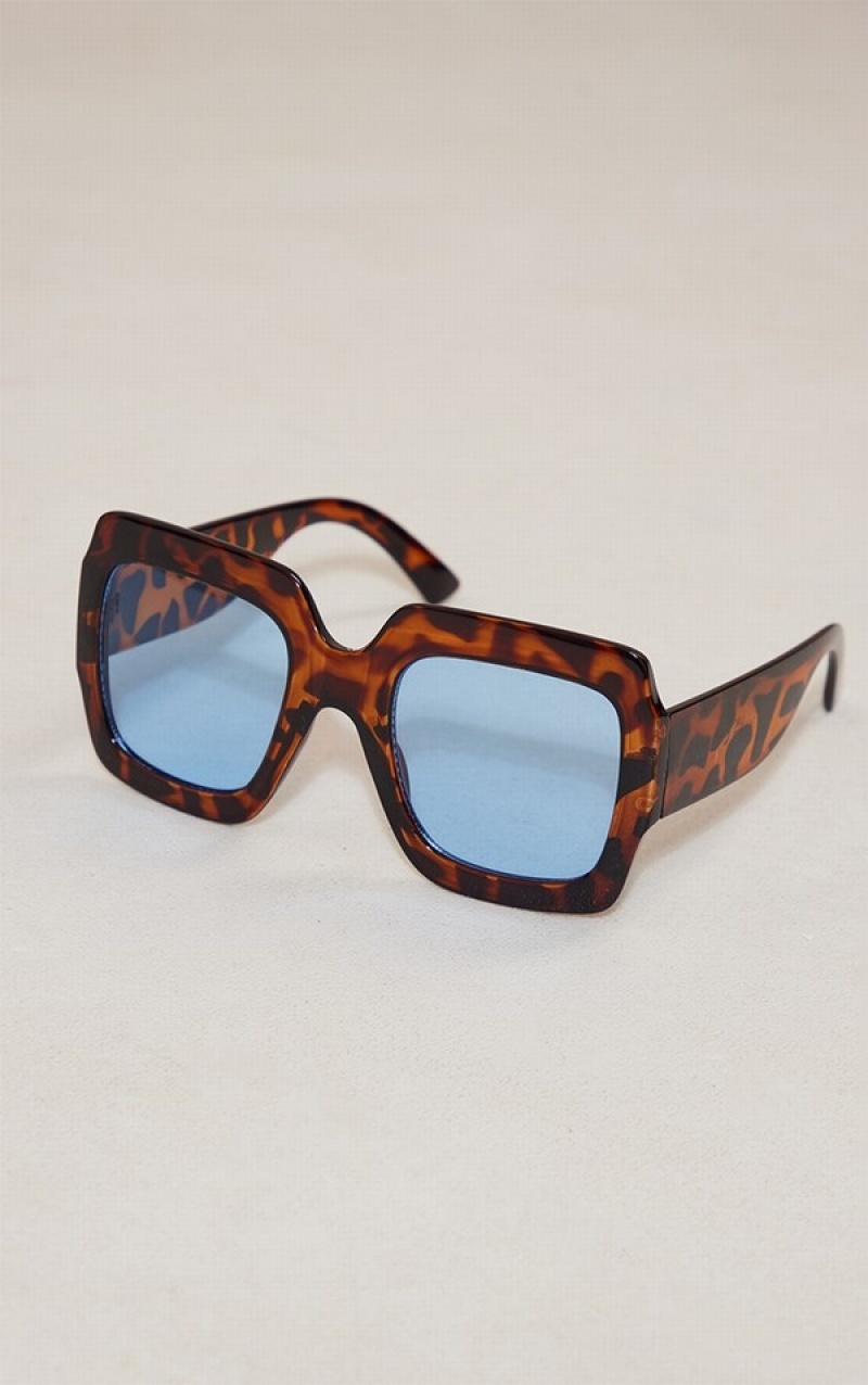 Ochelari de Soare Pretty Little Thing Tortoiseshell Grosolan Oversized Square Frame Leopard | XOGP16840
