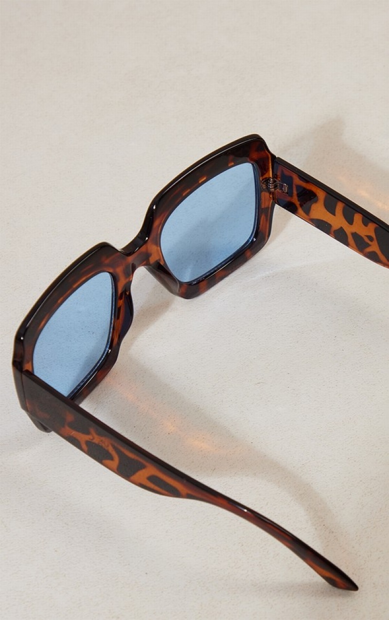 Ochelari de Soare Pretty Little Thing Tortoiseshell Grosolan Oversized Square Frame Leopard | XOGP16840