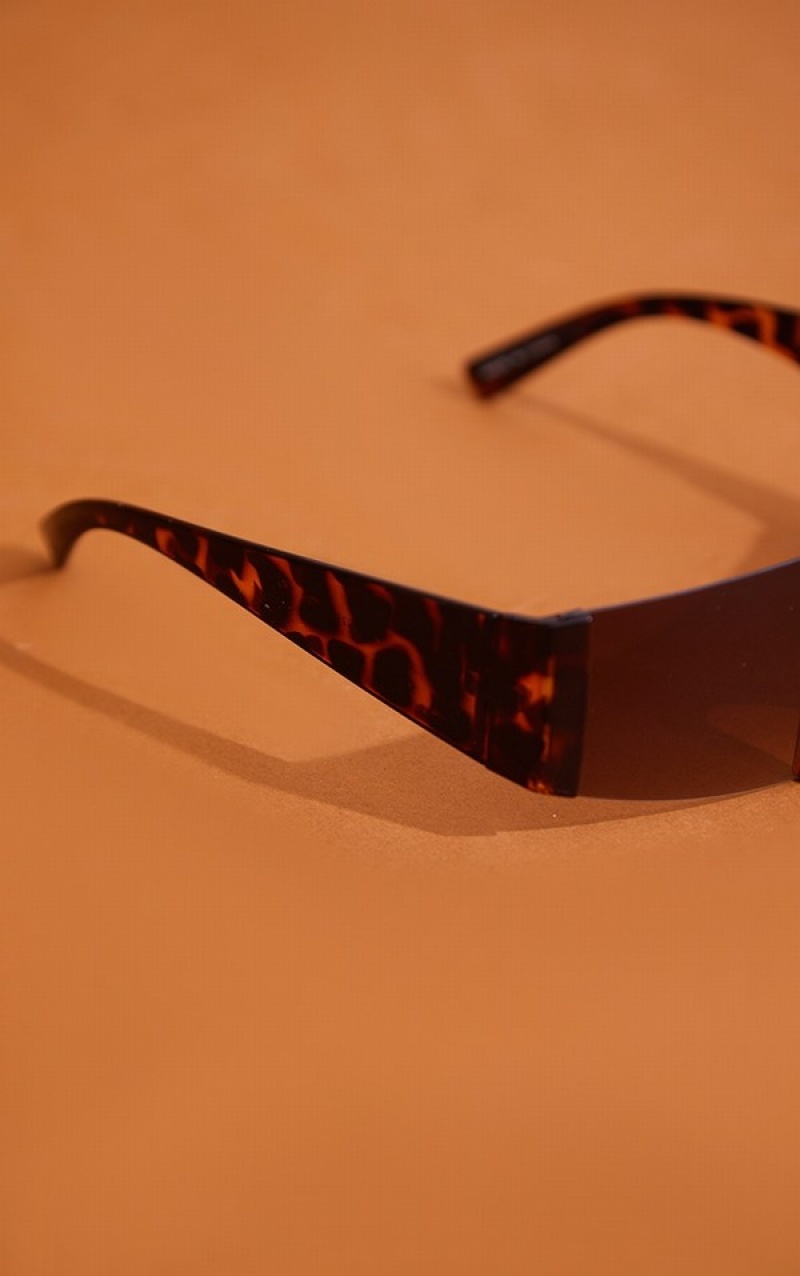 Ochelari de Soare Pretty Little Thing Tortoiseshell Visor Leopard | YURT16250