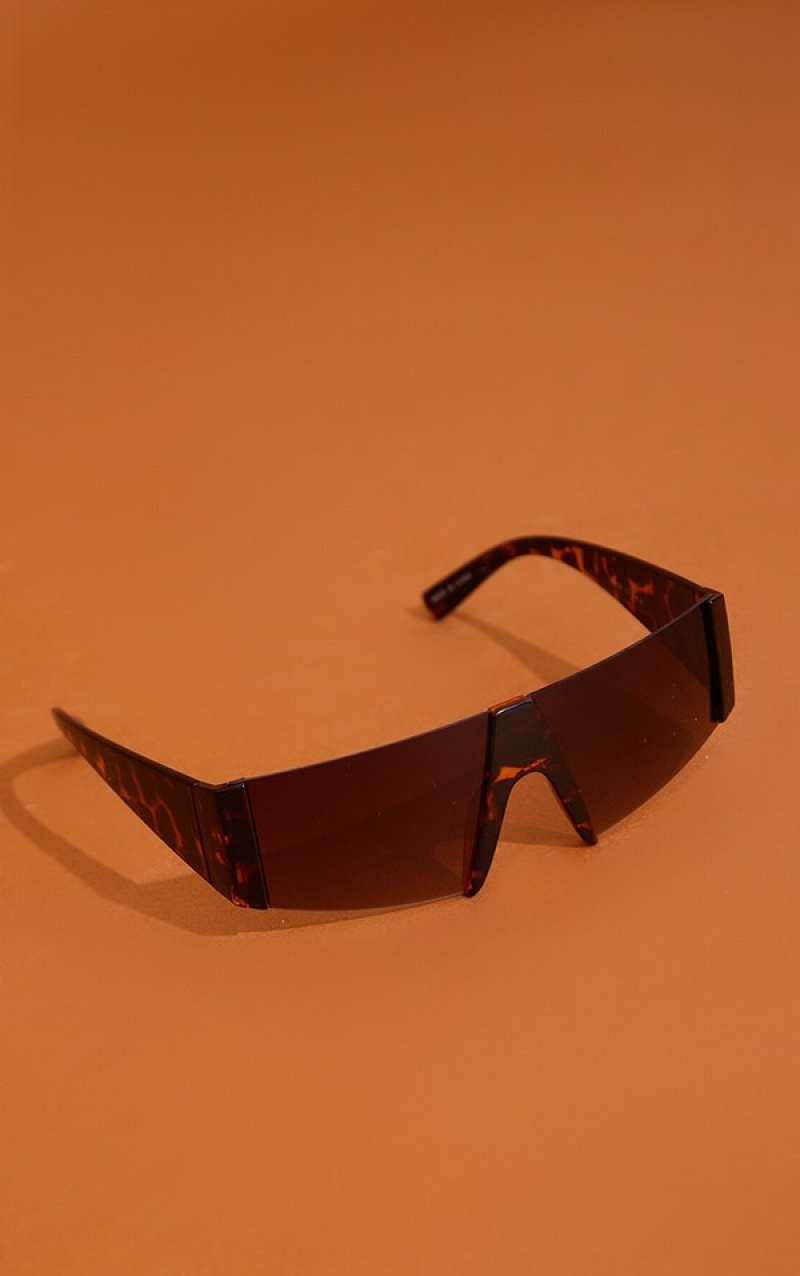 Ochelari de Soare Pretty Little Thing Tortoiseshell Visor Leopard | YURT16250