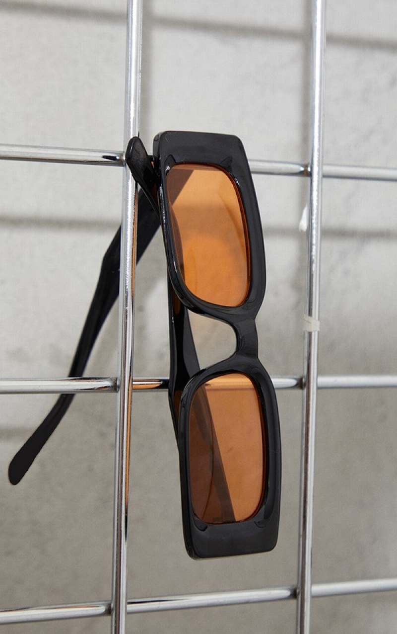 Ochelari de Soare Pretty Little Thing With Lens Square Frame Negrii | DTBQ57413