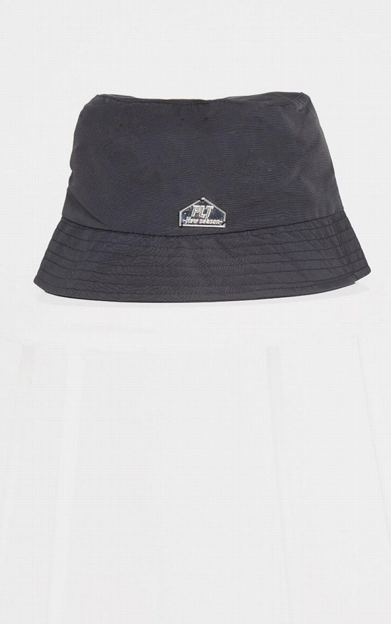 Palarie Pretty Little Thing Detail Bucket Negrii | QLHD24091