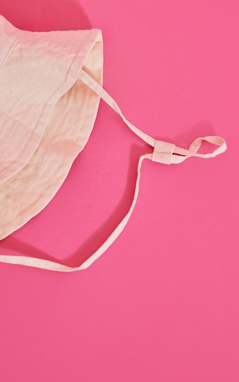 Palarie Pretty Little Thing Linen Tie Bucket Bej | HNEB56139