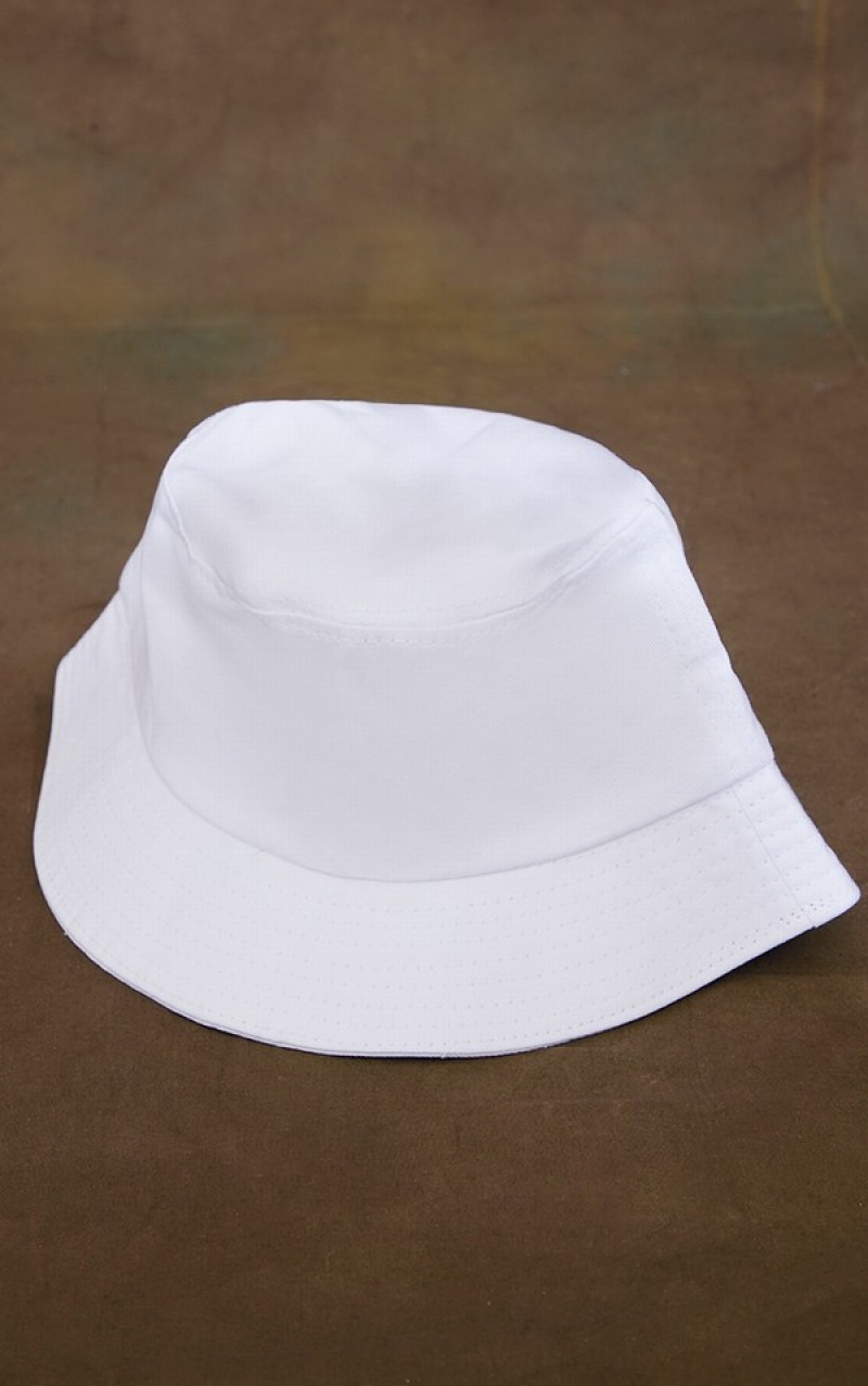 Palarie Pretty Little Thing Plain Bucket Albi | NBKW62173