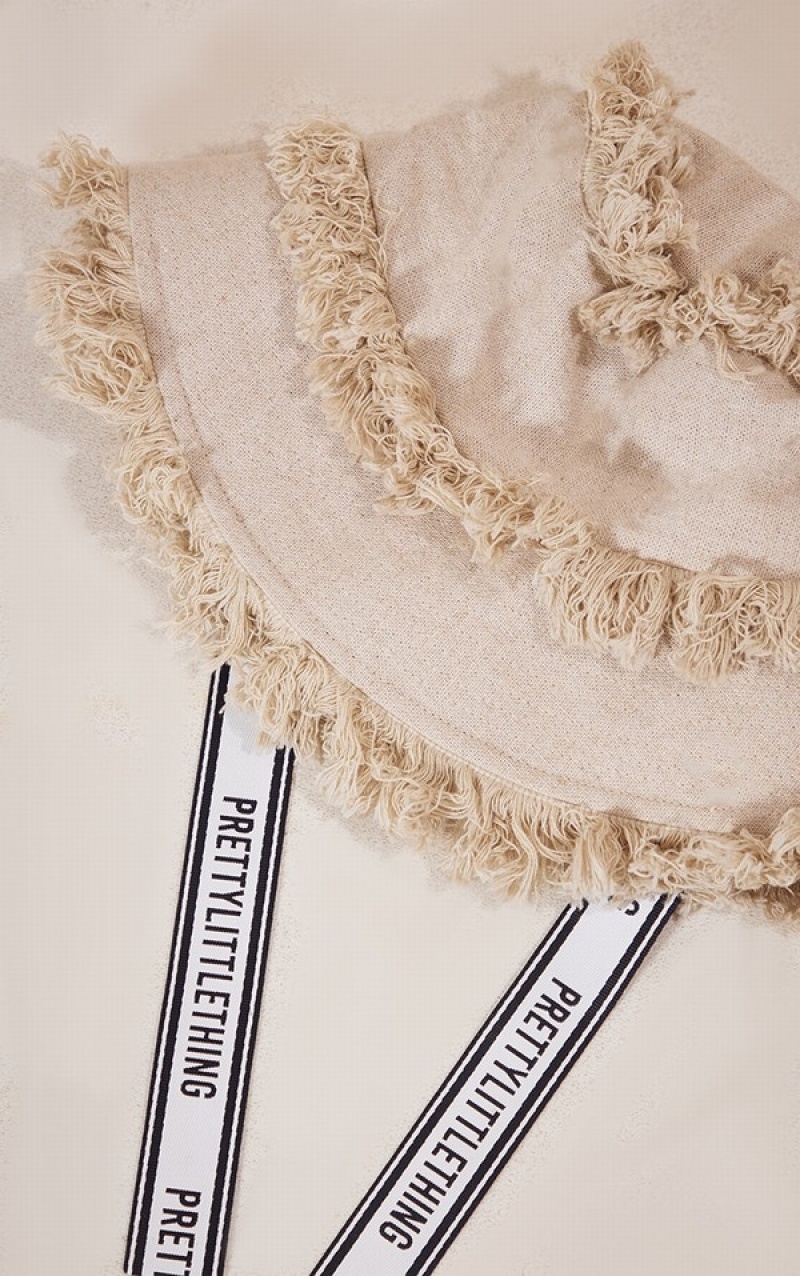 Palarie Pretty Little Thing Stone Tassel Bucket Gri | TLNF21978