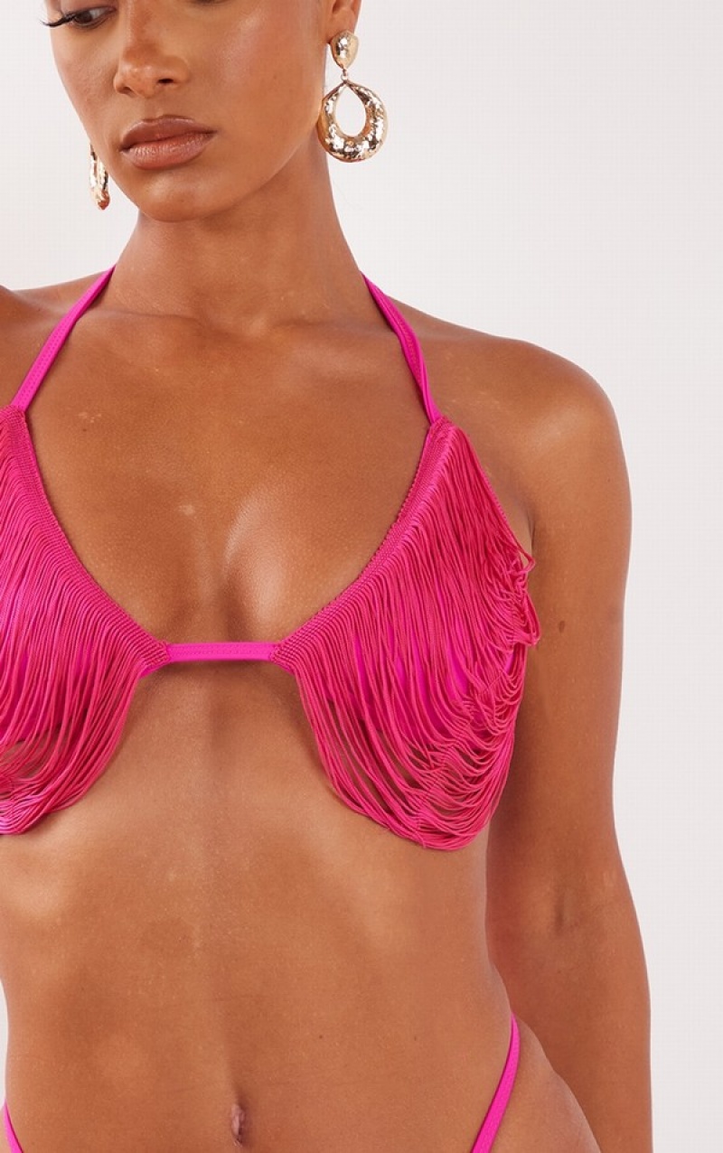Pantaloni De Bikini Pretty Little Thing Hot Pink Roz | ITCH25978