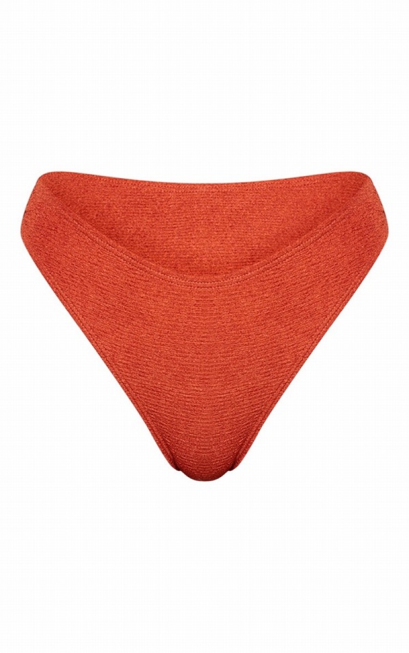 Pantaloni De Bikini Pretty Little Thing Crinkle Cheeky Bum Rosii | GBRI75946