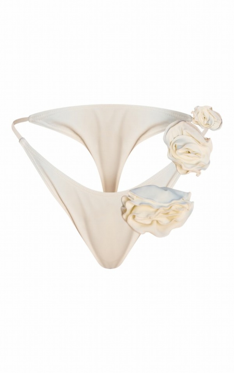 Pantaloni De Bikini Pretty Little Thing Flower Detail Albi | DPSB69315