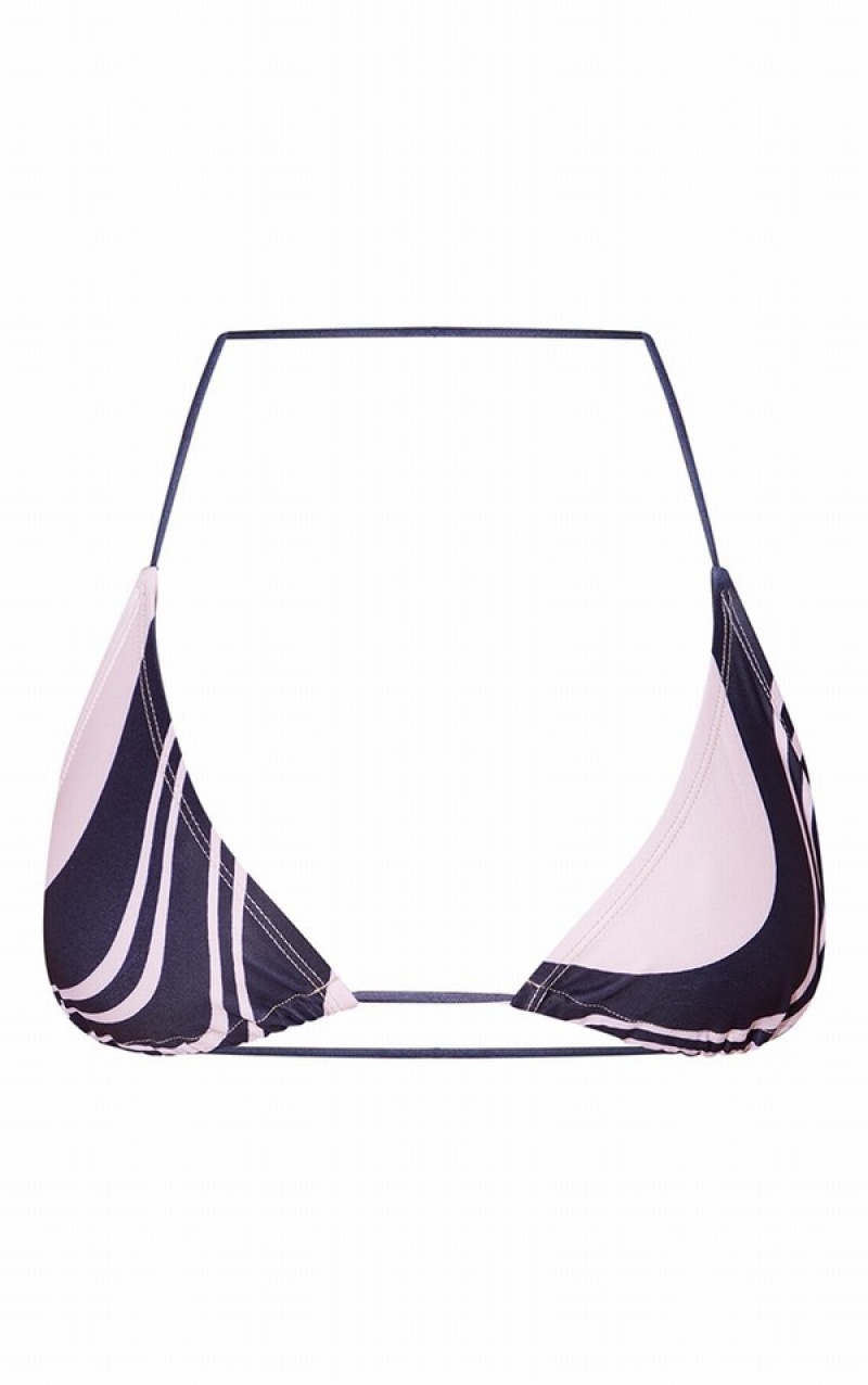 Pantaloni De Bikini Pretty Little Thing Swirl Printed Negrii | BIUJ38570