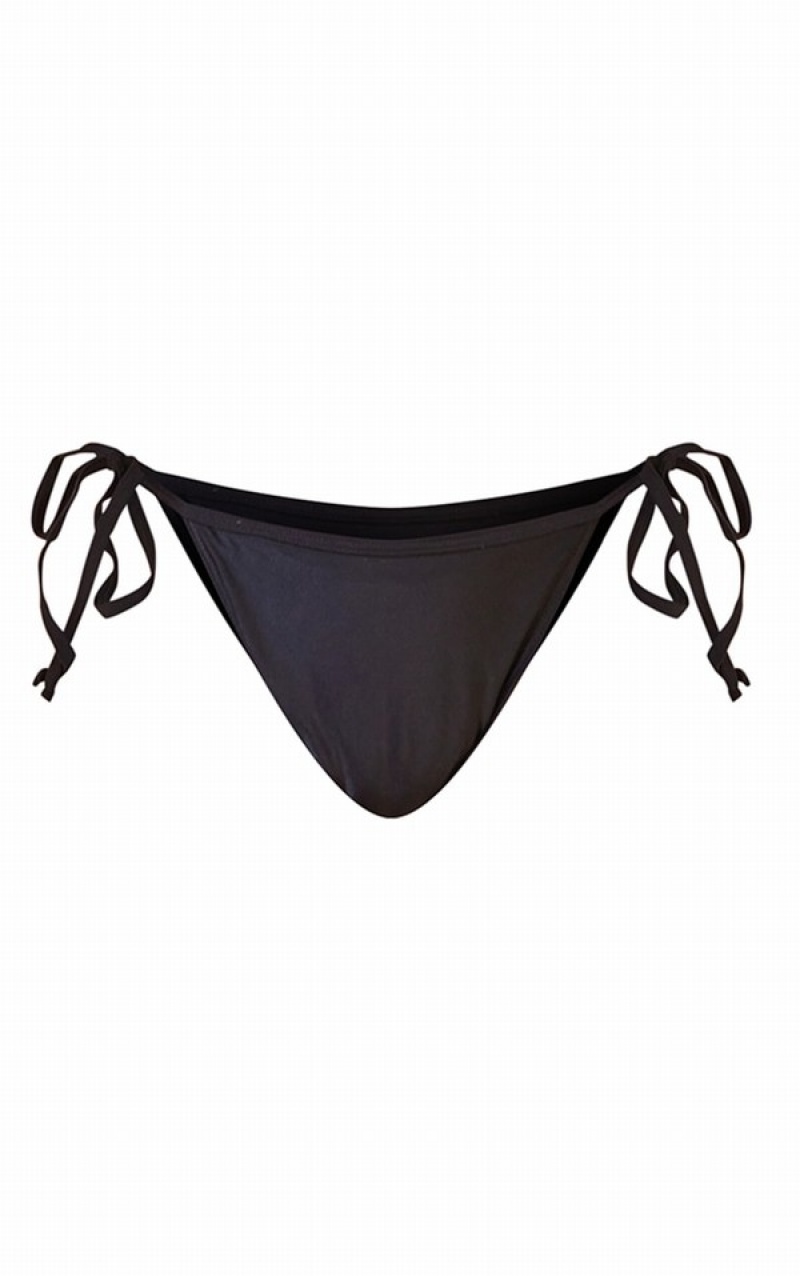 Pantaloni De Bikini Pretty Little Thing Mix Match Ruched Bum Tie Side Negrii | PRVM62381