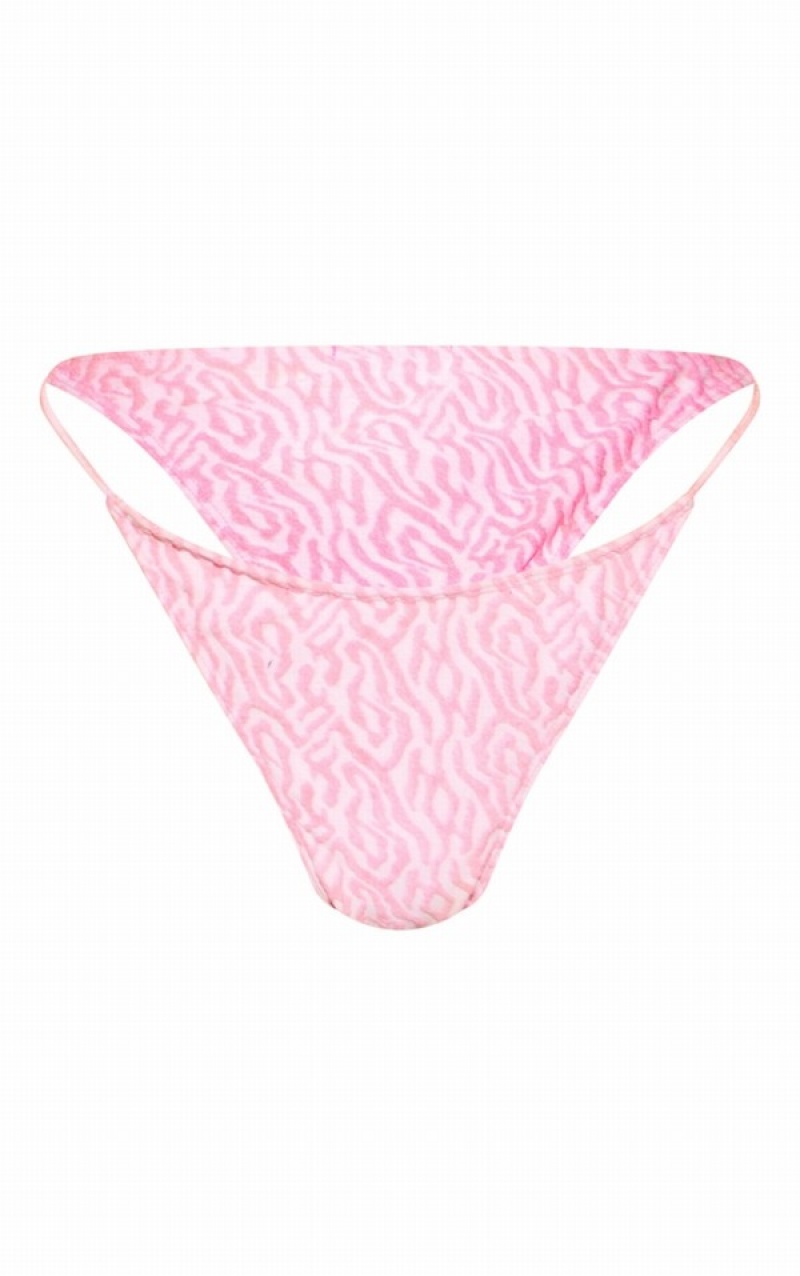 Pantaloni De Bikini Pretty Little Thing Baby Mix Match Embossed Towelling Tanga Roz | LRZF93425