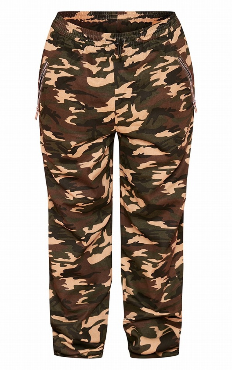 Pantaloni De Trening Pretty Little Thing Shape Print Low Rise Cargo Verzi | CDLT45812