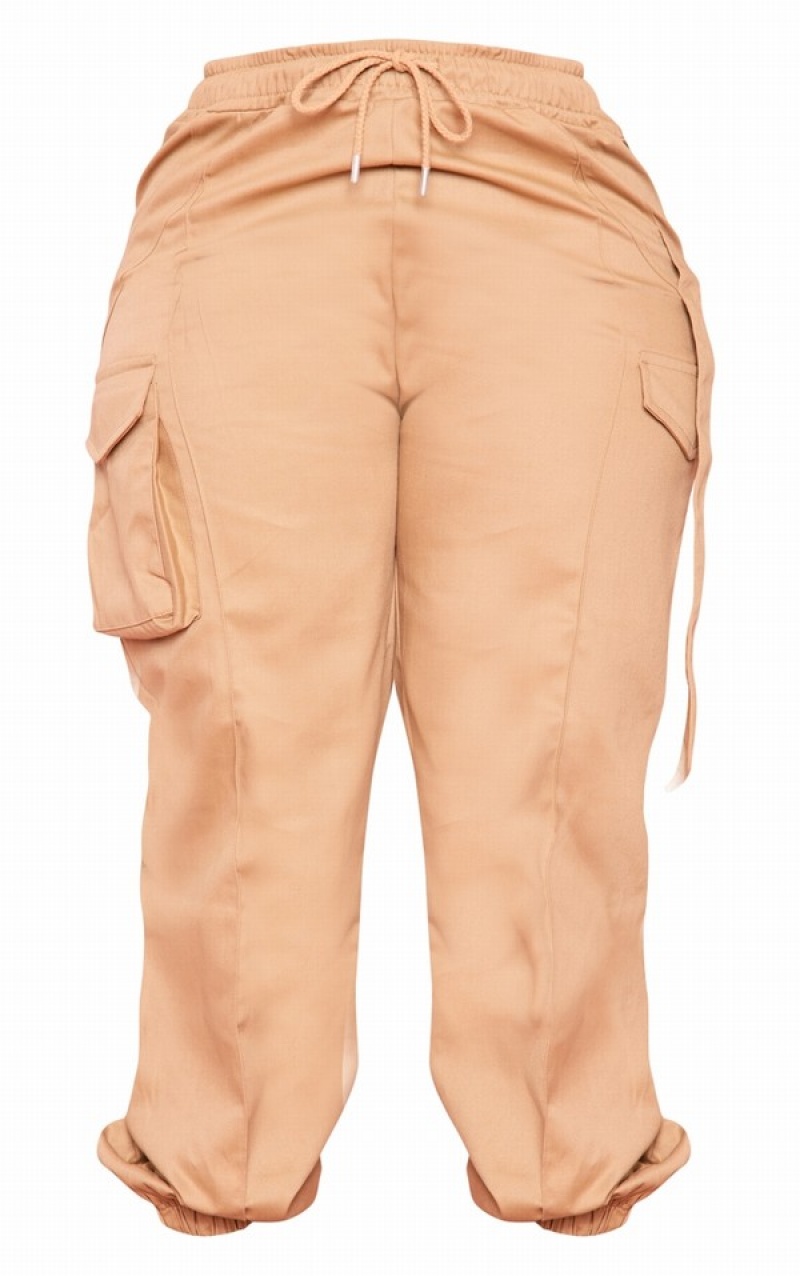 Pantaloni De Trening Pretty Little Thing Plus Stone Cargo Gri | OZUG19865