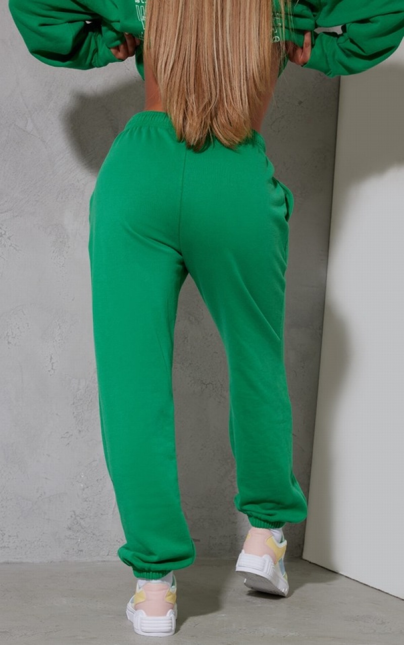 Pantaloni De Trening Pretty Little Thing Bright Washed Worldwide Printed Cuffed Verzi Deschis | ACFO07942