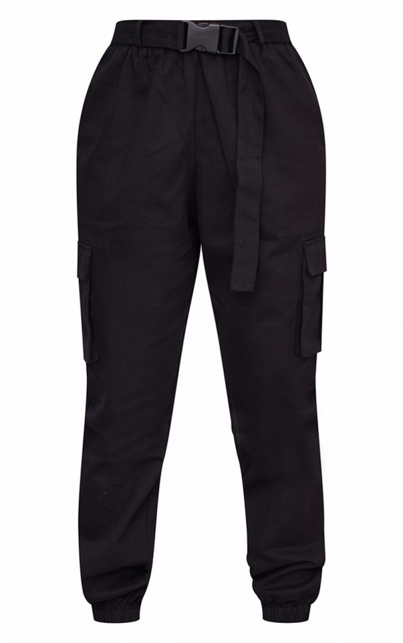 Pantaloni De Trening Pretty Little Thing Utility Cu Catarama Negrii | QSRK69084