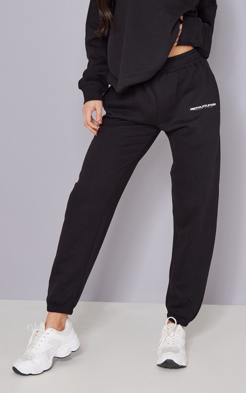 Pantaloni De Trening Pretty Little Thing Print Cuffed Negrii | VMWQ93162