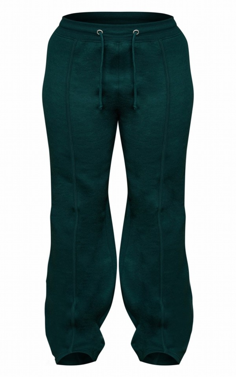 Pantaloni De Trening Pretty Little Thing Shape Pine Binded Largi Leg Verzi Inchis | FVMC72680