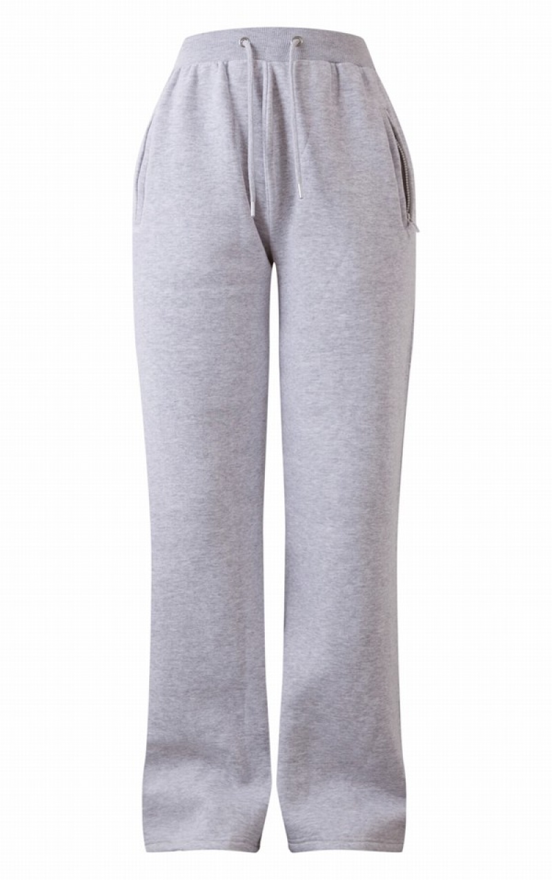 Pantaloni De Trening Pretty Little Thing Cizme Inalte Ash Drept Leg Gri | FPHZ07456