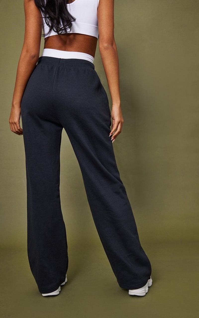 Pantaloni De Trening Pretty Little Thing Cizme Inalte Ink Drept Leg Albastri | XPMT15832