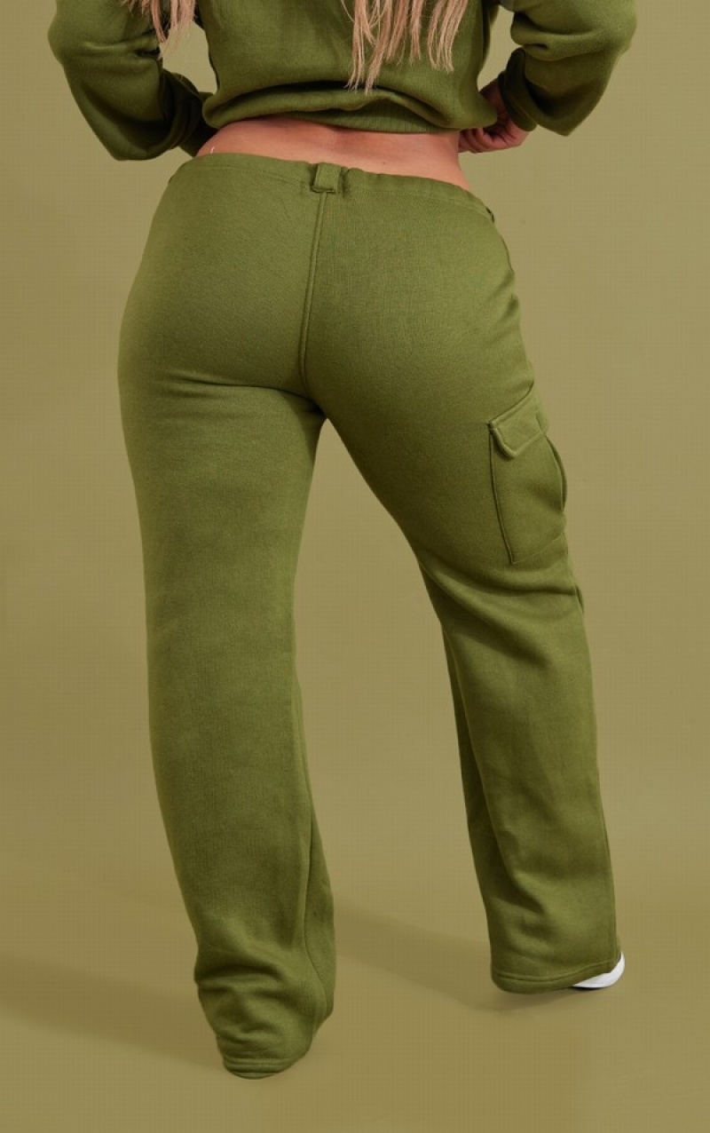 Pantaloni De Trening Pretty Little Thing Shape Toggle Pocket Detail Largi Leg Kaki | YTZA56190