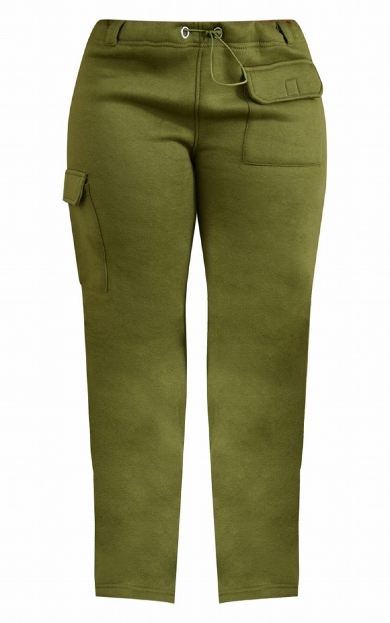 Pantaloni De Trening Pretty Little Thing Shape Toggle Pocket Detail Largi Leg Kaki | YTZA56190