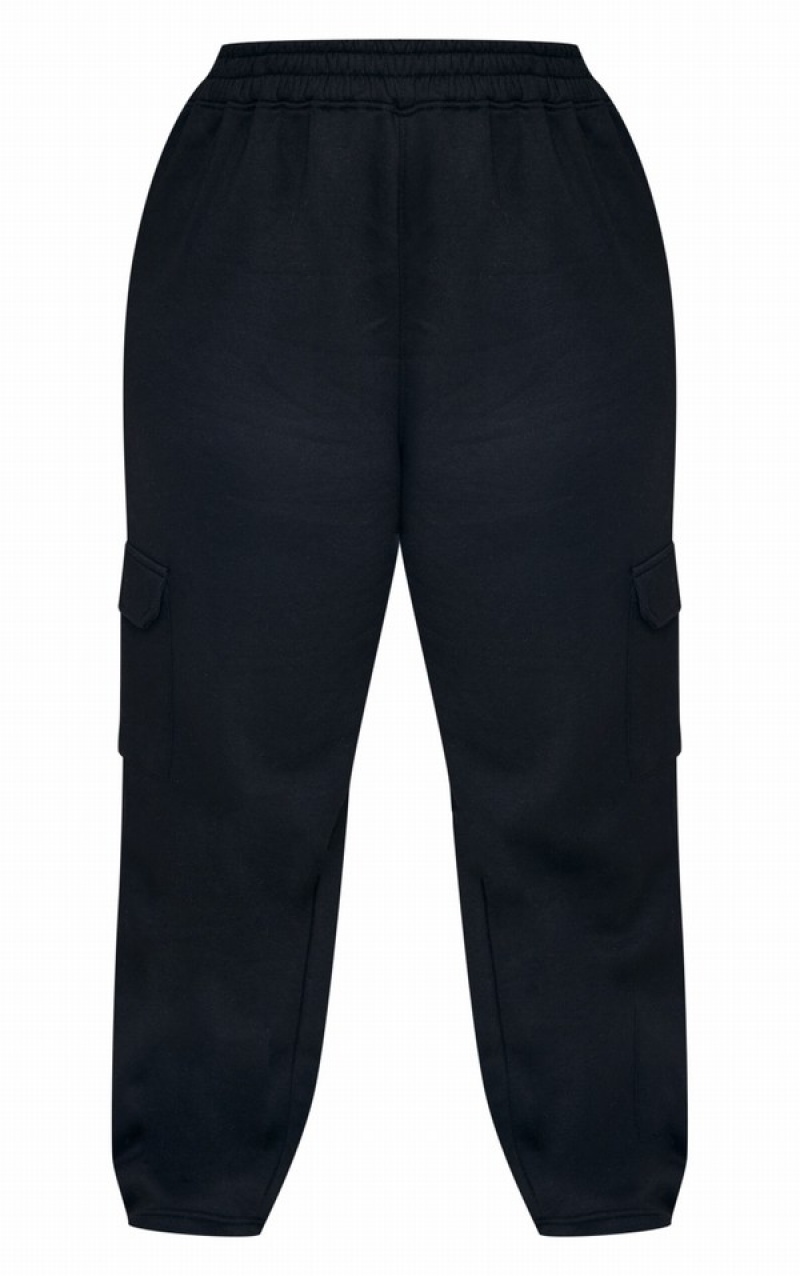 Pantaloni De Trening Pretty Little Thing Plus Cargo Largi Legpant Negrii | IHNS75218
