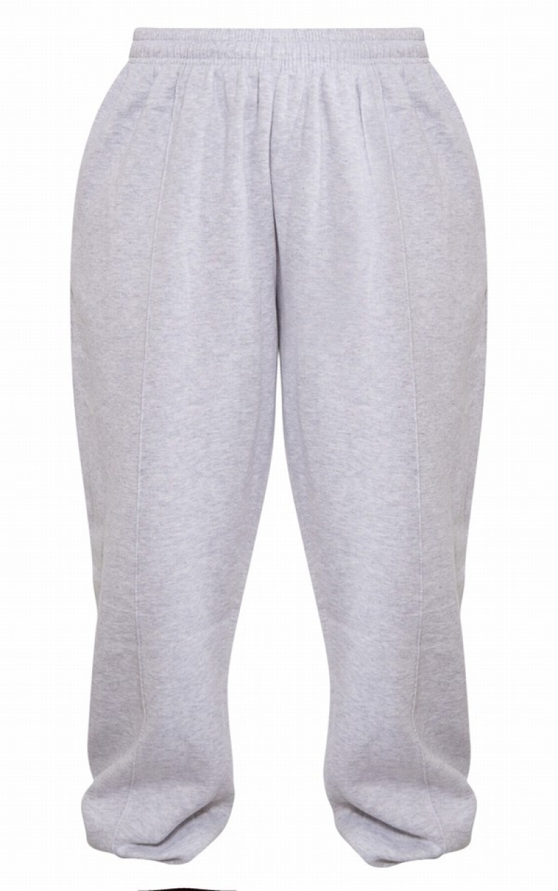 Pantaloni De Trening Pretty Little Thing Ash Pintuck Detail Oversized Gri | JYWN12439