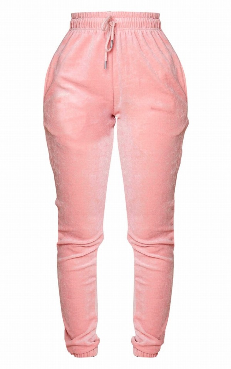 Pantaloni De Trening Pretty Little Thing Shape Dusty Velour Slab Roz | MUFN15438