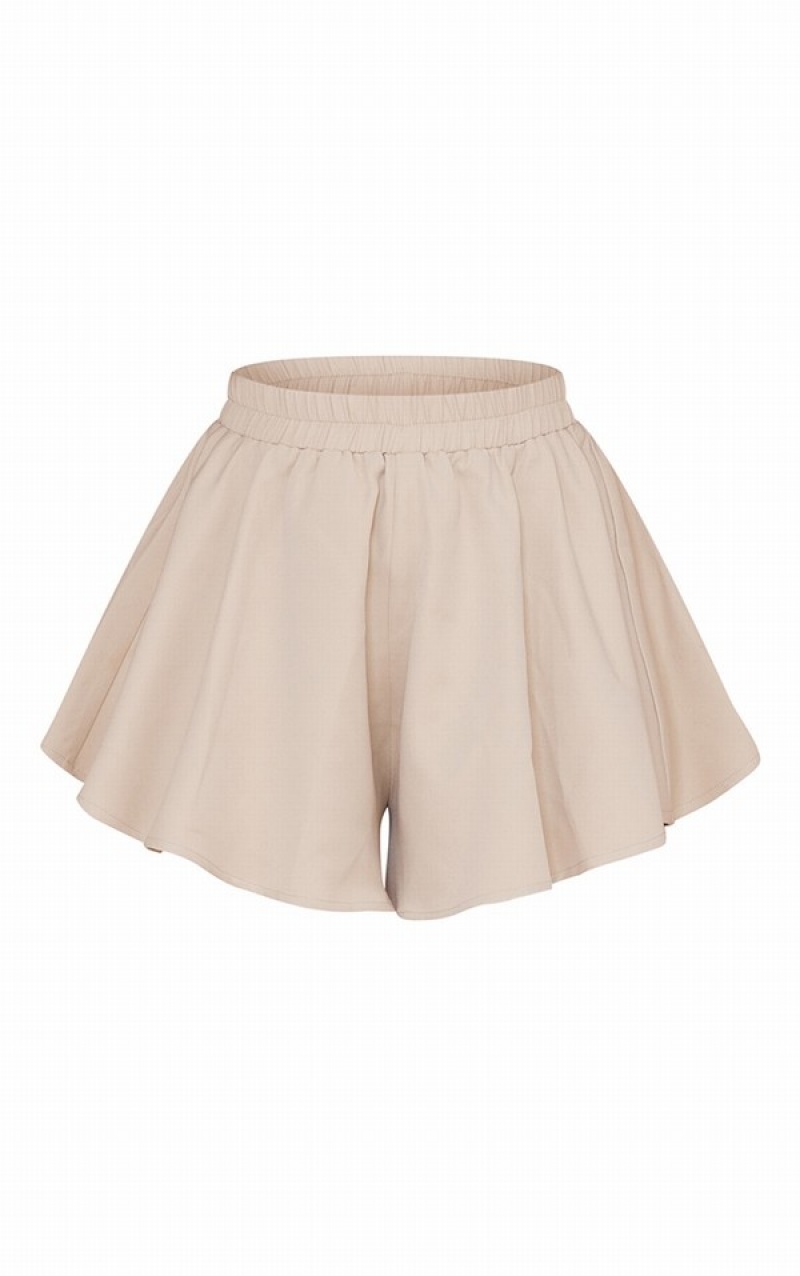 Pantaloni Scurti Pretty Little Thing Stone Woven Floaty Gri | CZOY32489